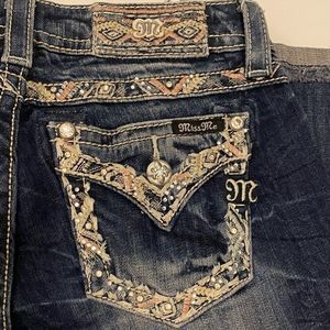 Miss Me Signature Crop Aztec Tribal Southwest Jean